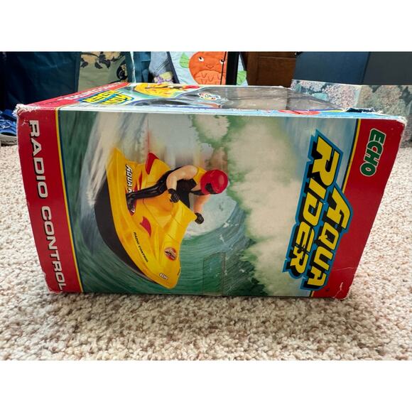 Vintage Jet Ski;  AQUA RIDER w/ Remote; Original Box from K.B. Toys, Teal; 80's - Picture 5 of 15